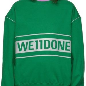 WE11DONE Green Reflective Sweatshirt